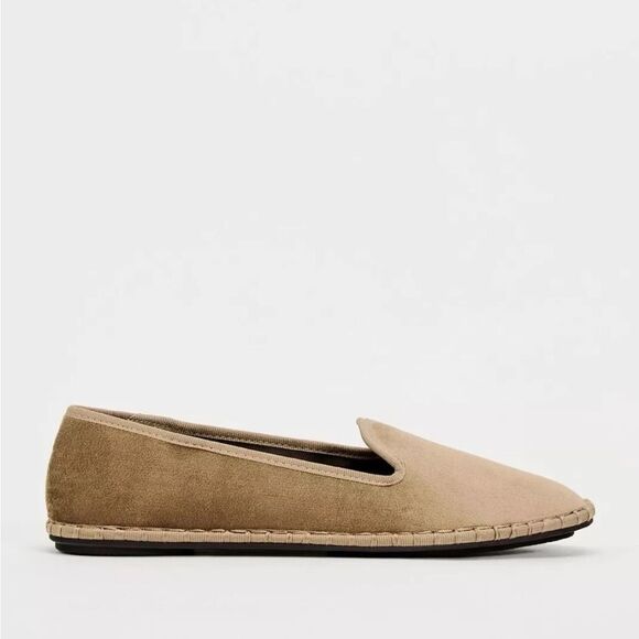 Zara Velvet Espadrille Loafer Flats - Picture 2 of 12